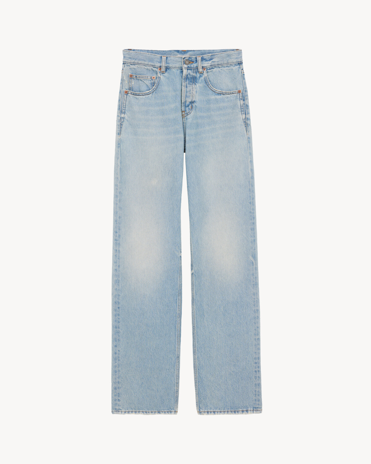 

Широкие джинсы из денима цвета мичиганский синий Saint Laurent