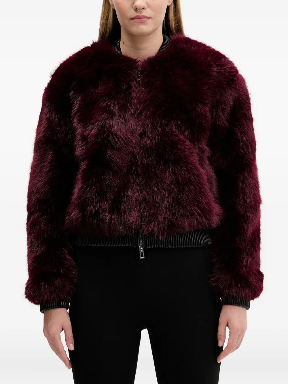 

Бомбер из искусственного меха Desigual, красный