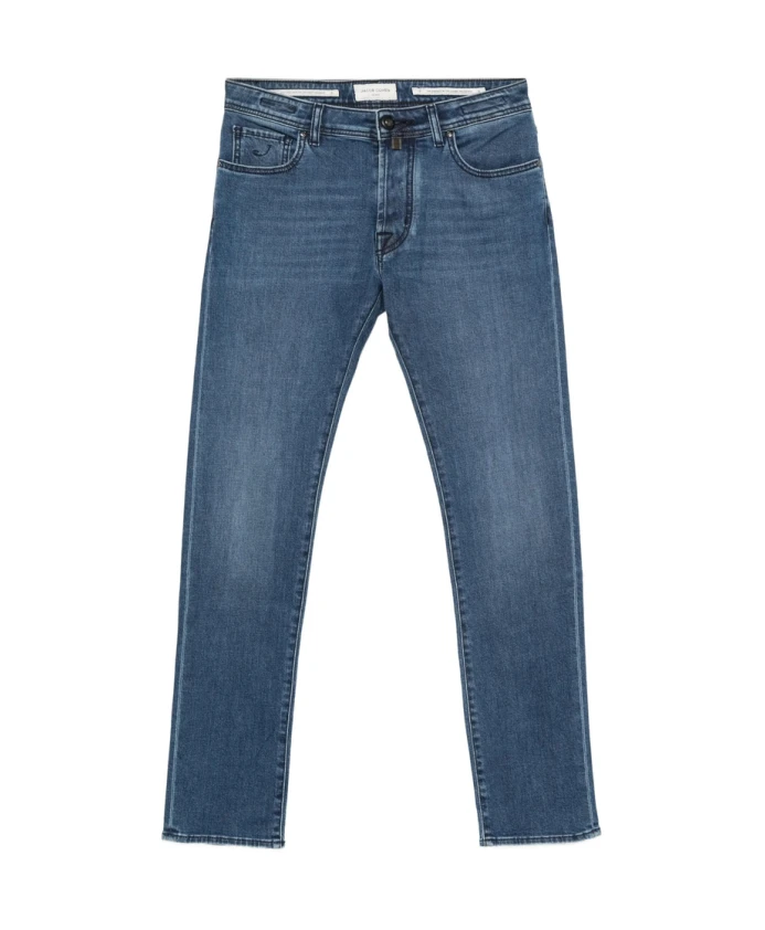 

Синие прямые джинсы с карманами Jacob Cohã«N, синий