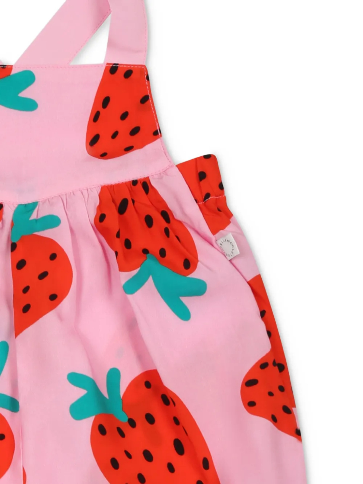 Детский комбинезон Stella McCartney Kids с принтом клубники, розовый — фото 3
