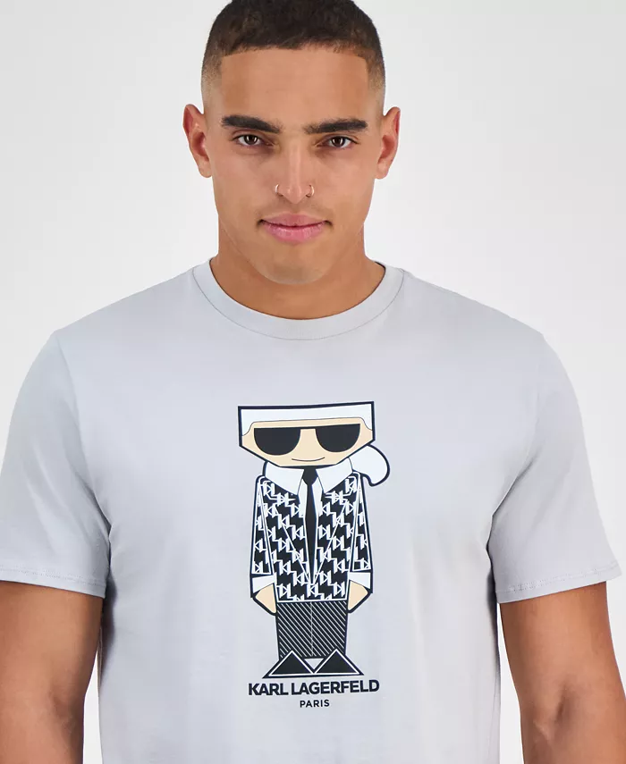 

Мужская футболка Flat-Head Karl с принтом KARL LAGERFELD PARIS, серый