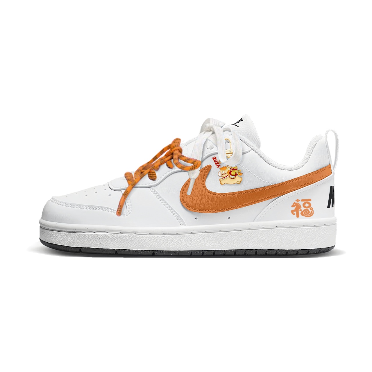 

Nike Court Borough Immediate Blessing Arrives Low top Детские скейтбординг кроссовки White Orange для подростков