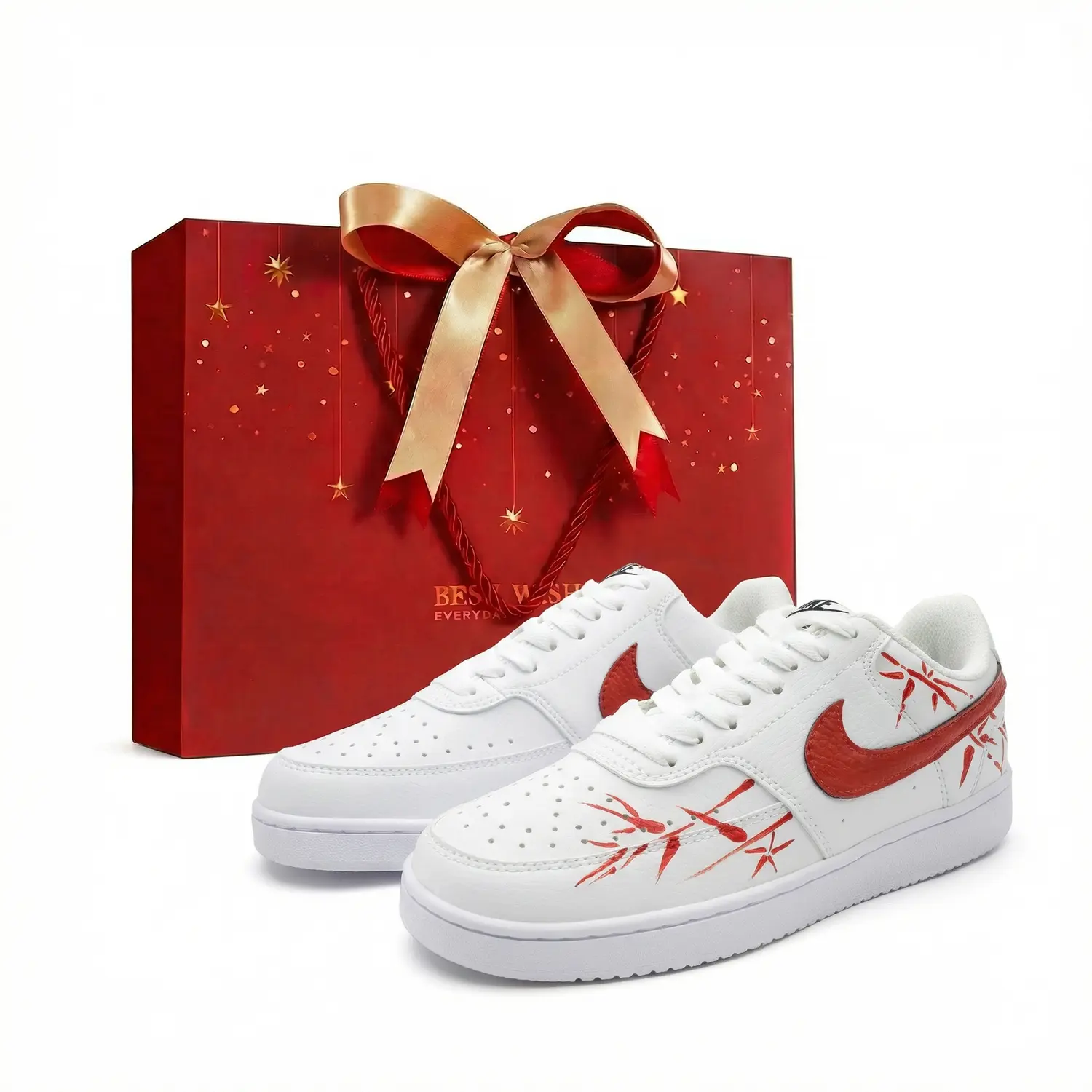 Nike Court Vision 1 Red Bamboo Horse Year сумка для покупок с противоскользящей амортизацией и устойчивостью к истиранию low top