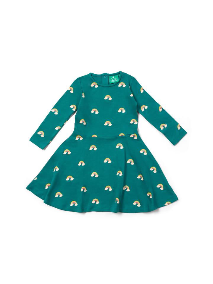 

Платье-прялка из органического материала с длинными рукавами зеленого цвета Little Green Radicals