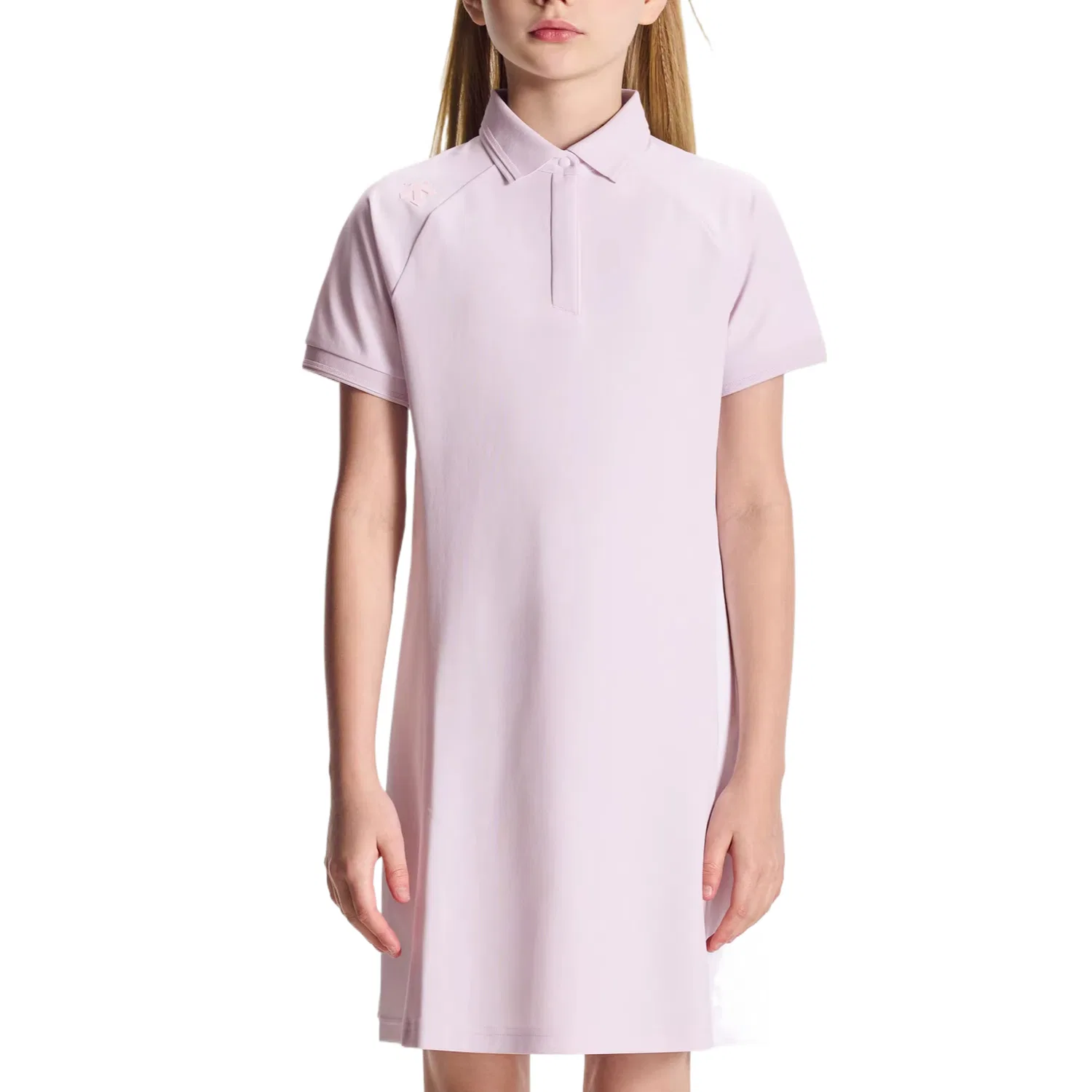 Платье детское с отложным воротником тонкое миди DESCENTE, Light Pink