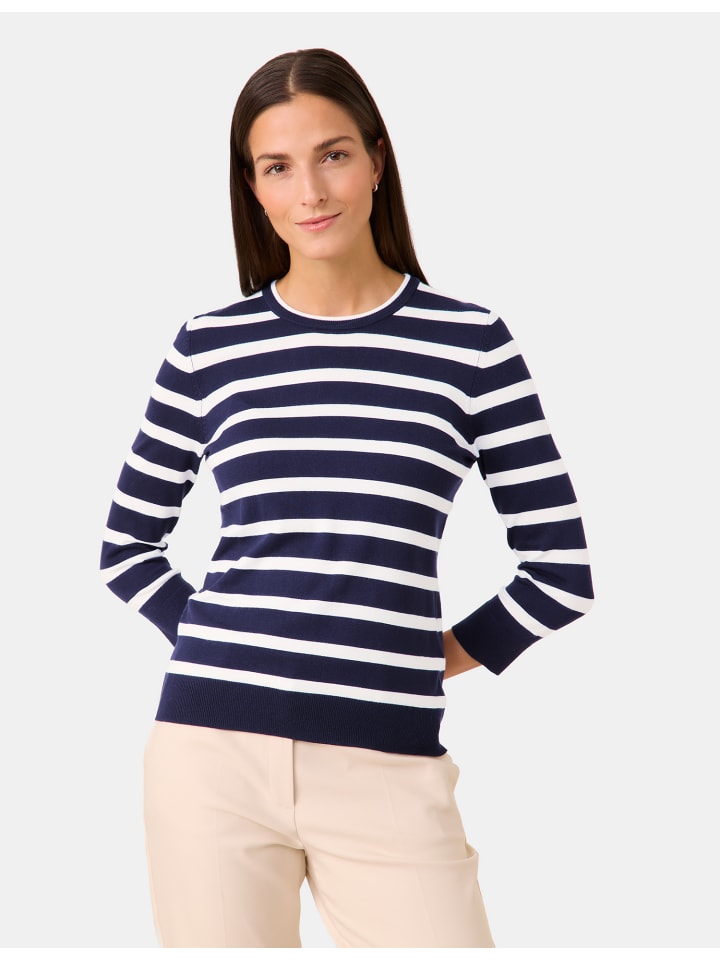 

Пуловер Gerry Weber Pullover 3/4 Arm Rundhals, цвет Night Sky/Off-White Stripe