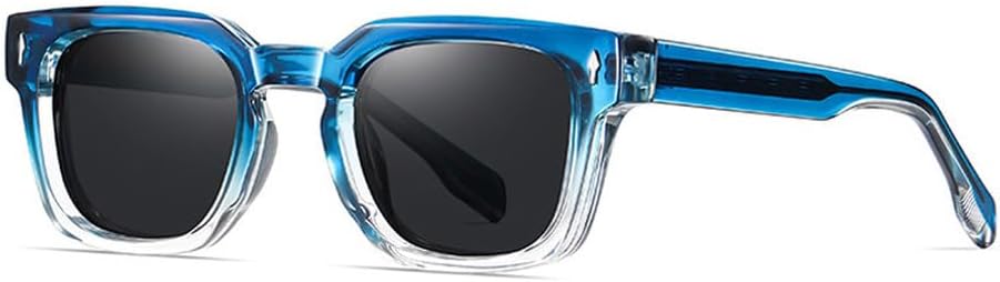 

Мужские солнцезащитные очки в стиле ретро класса люкс с заклепками, женские солнцезащитные очки в стиле панк с прозрачными линзами и градиентом HVTVTLA, Blue Clear Gray