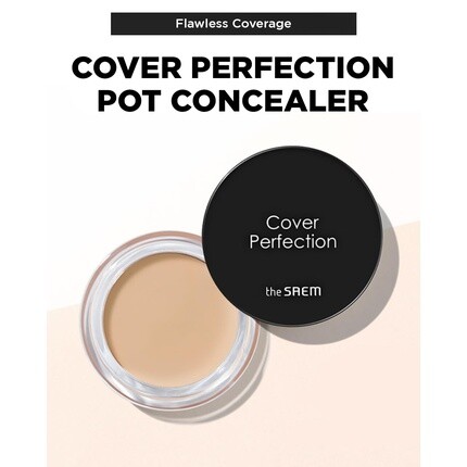 THESAEM Cover Perfection Pot Concealer #02 Rich Beige Бальзам с высокой адгезией и матовым финишем Контроль кожного сала для жирной и комбинированной кожи — фото 2