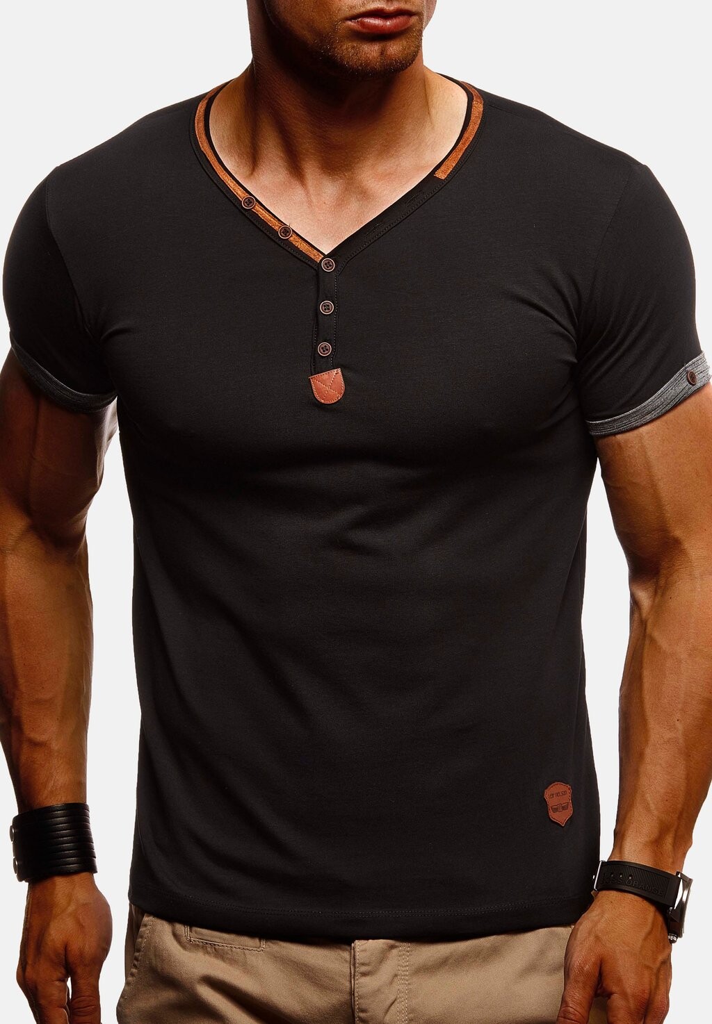 

Базовая футболка SOMMER COOLE CASUAL KURZARM Leif Nelson, черный