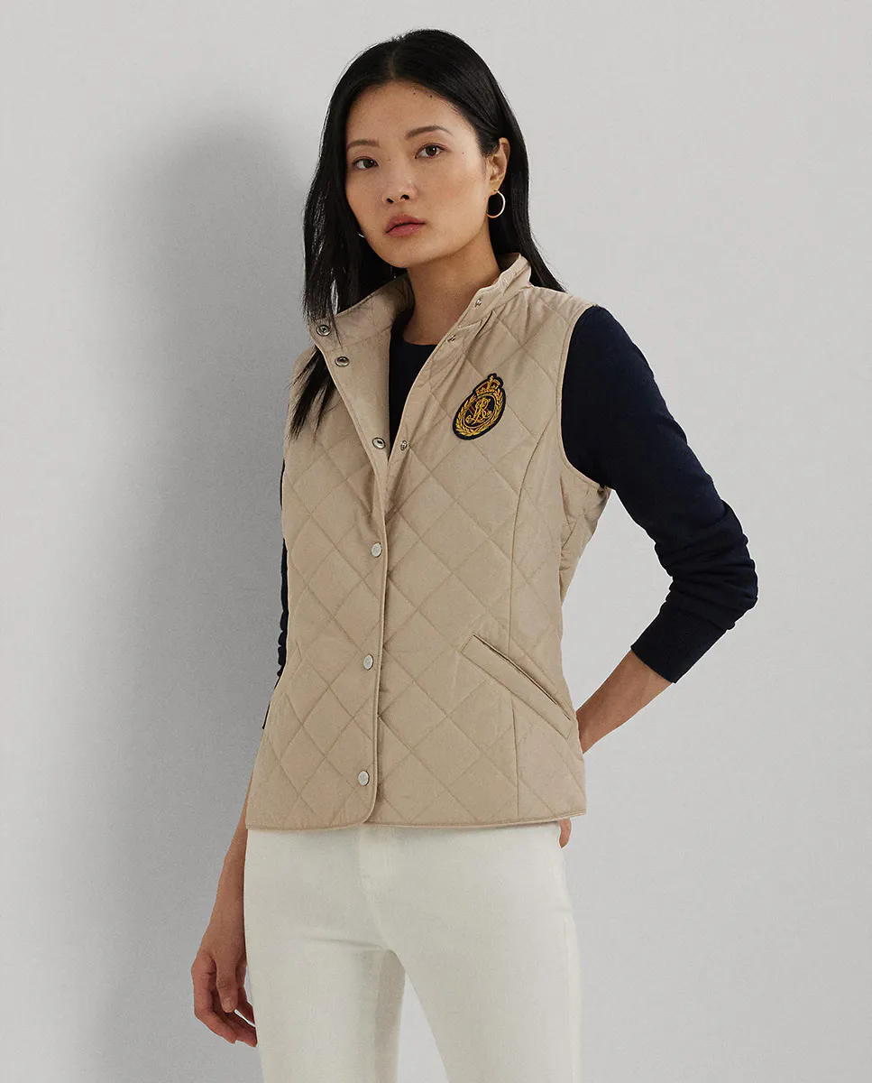 

Водонепроницаемый женский жилет с подкладкой Lauren Ralph Lauren, светло-коричневый