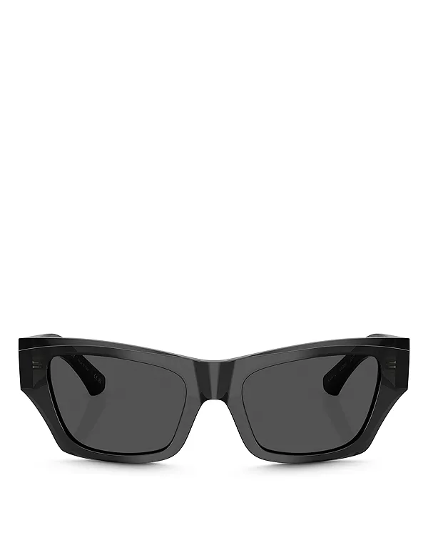 

Солнцезащитные очки-«кошачий глаз» с гранями в форме щита, 52 мм. Burberry, черный