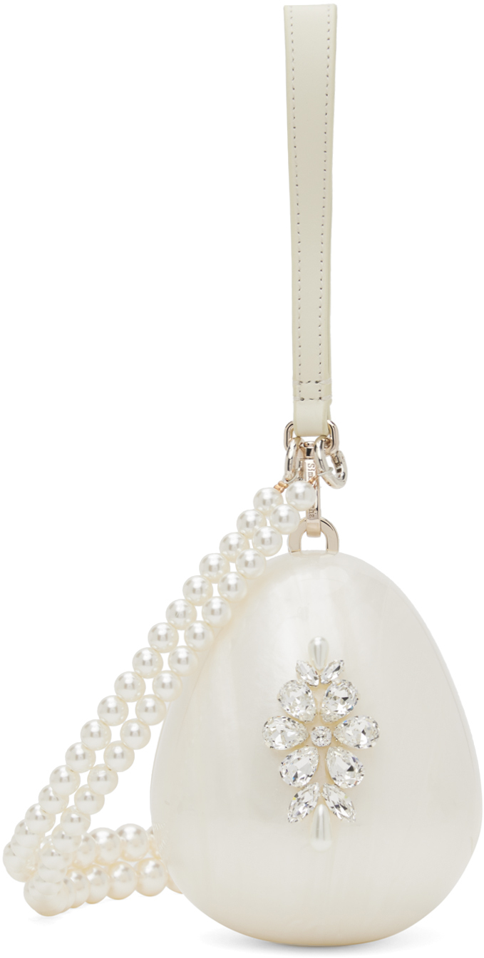 

Сумка-яйцо с микрожемчужинами от Off-White Simone Rocha, Pearl/Clear