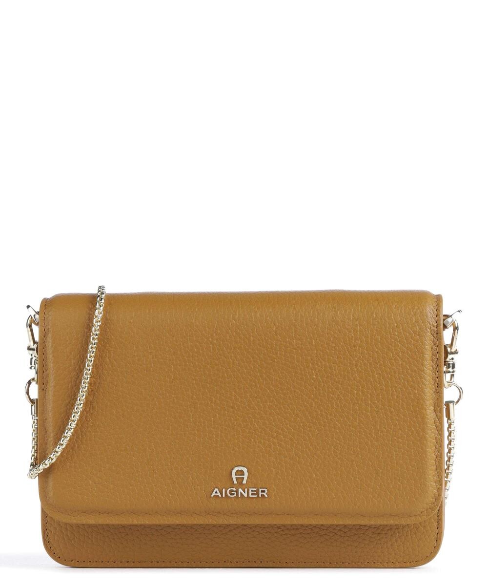 

Модная сумка через плечо из зерненой яловой кожи Aigner, охра