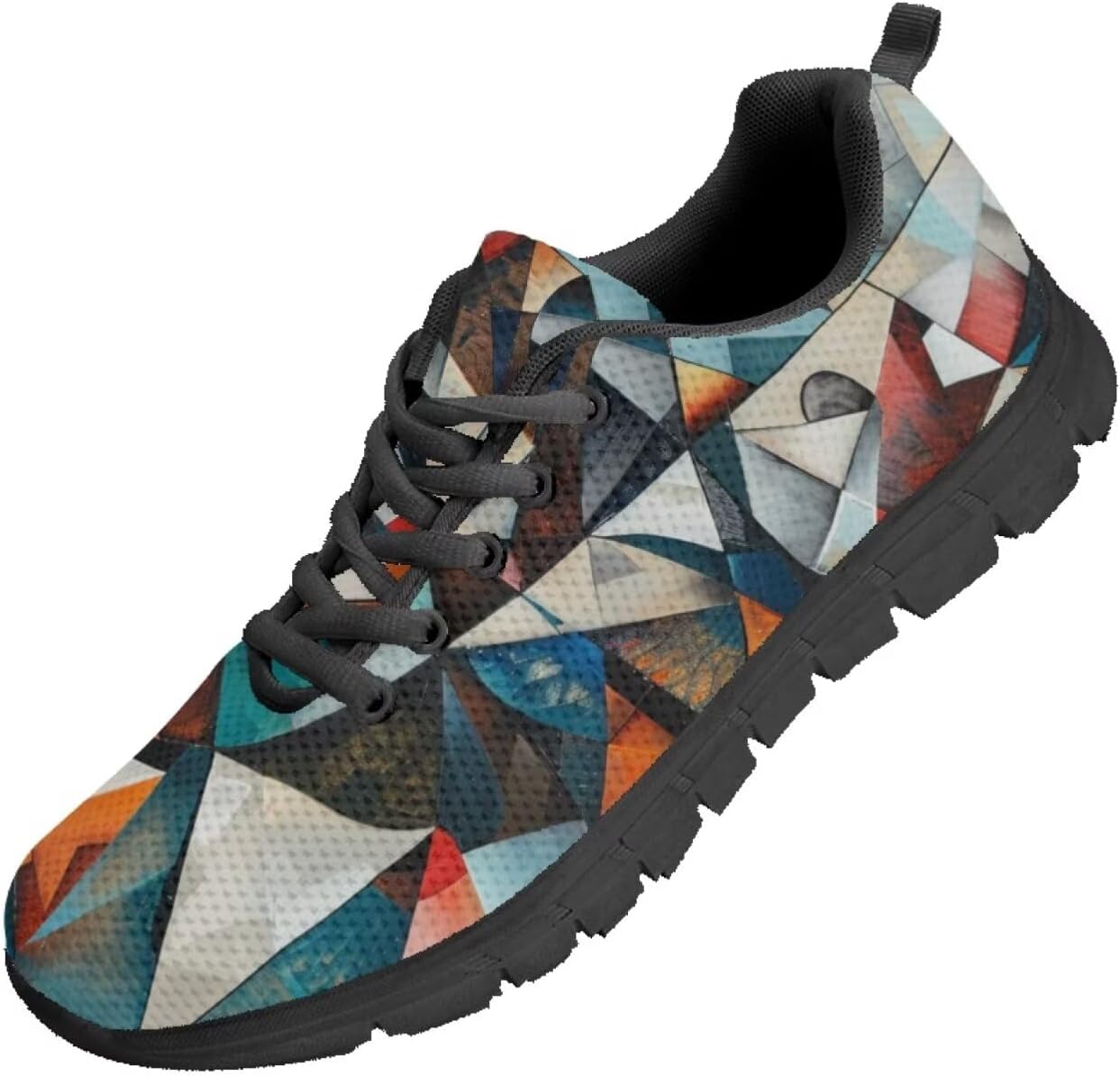 

Мужские кроссовки Funnydude Funny Print для ходьбы, классические шнуровки, дышащие сетчатые кроссовки для бега, Geometric