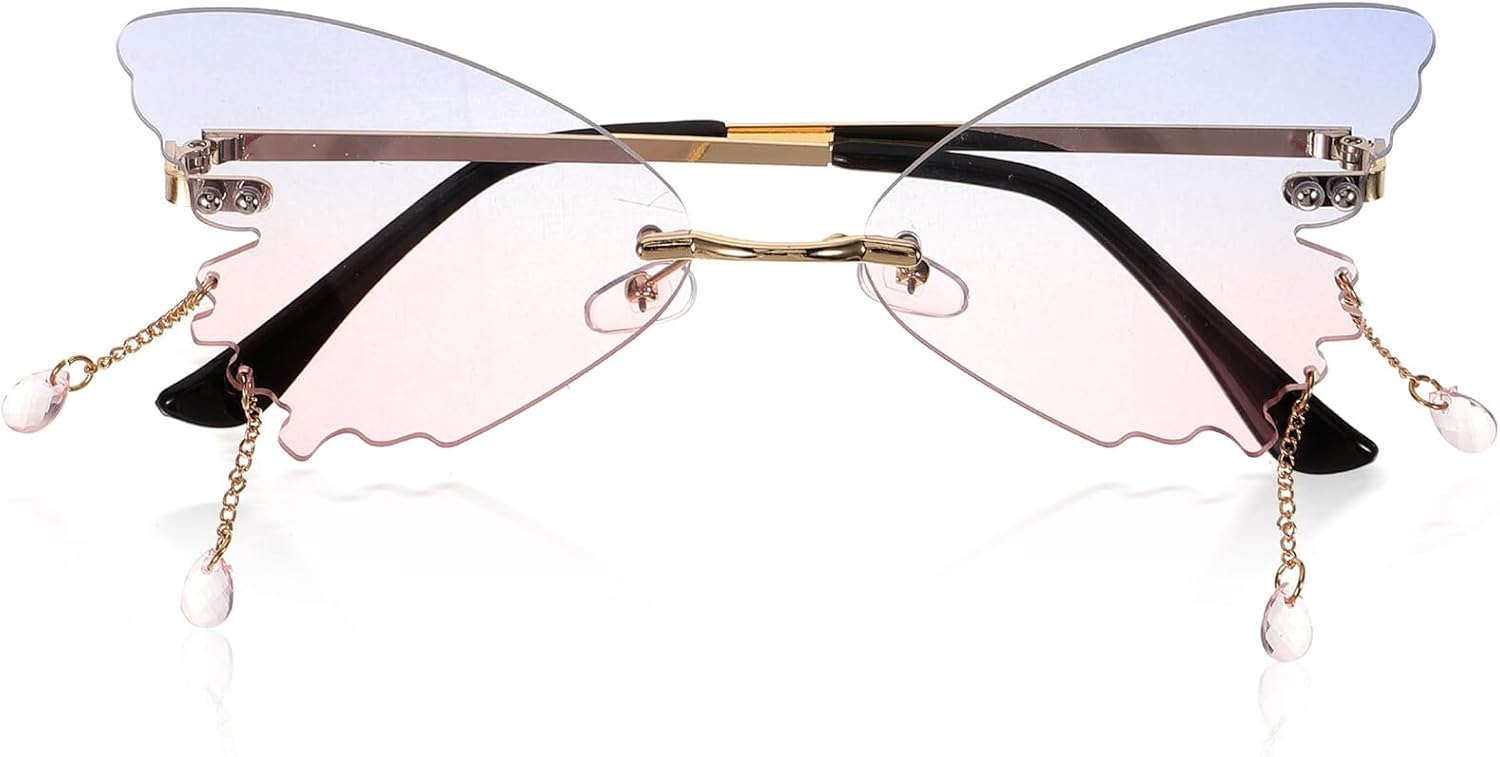 

Женские солнцезащитные очки SOIMISS Butterfly без оправы, сине-розовые линзы, золотая оправа, стильные, модные, в уличном стиле, с защитой от УФ-излучения, Assorted Color