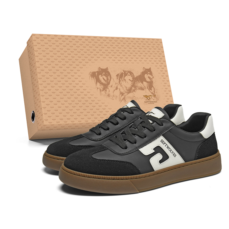 

Низкие мужские туфли для скейтбординга SEPTWOLVES, Black (Standard Leather Shoe Size)