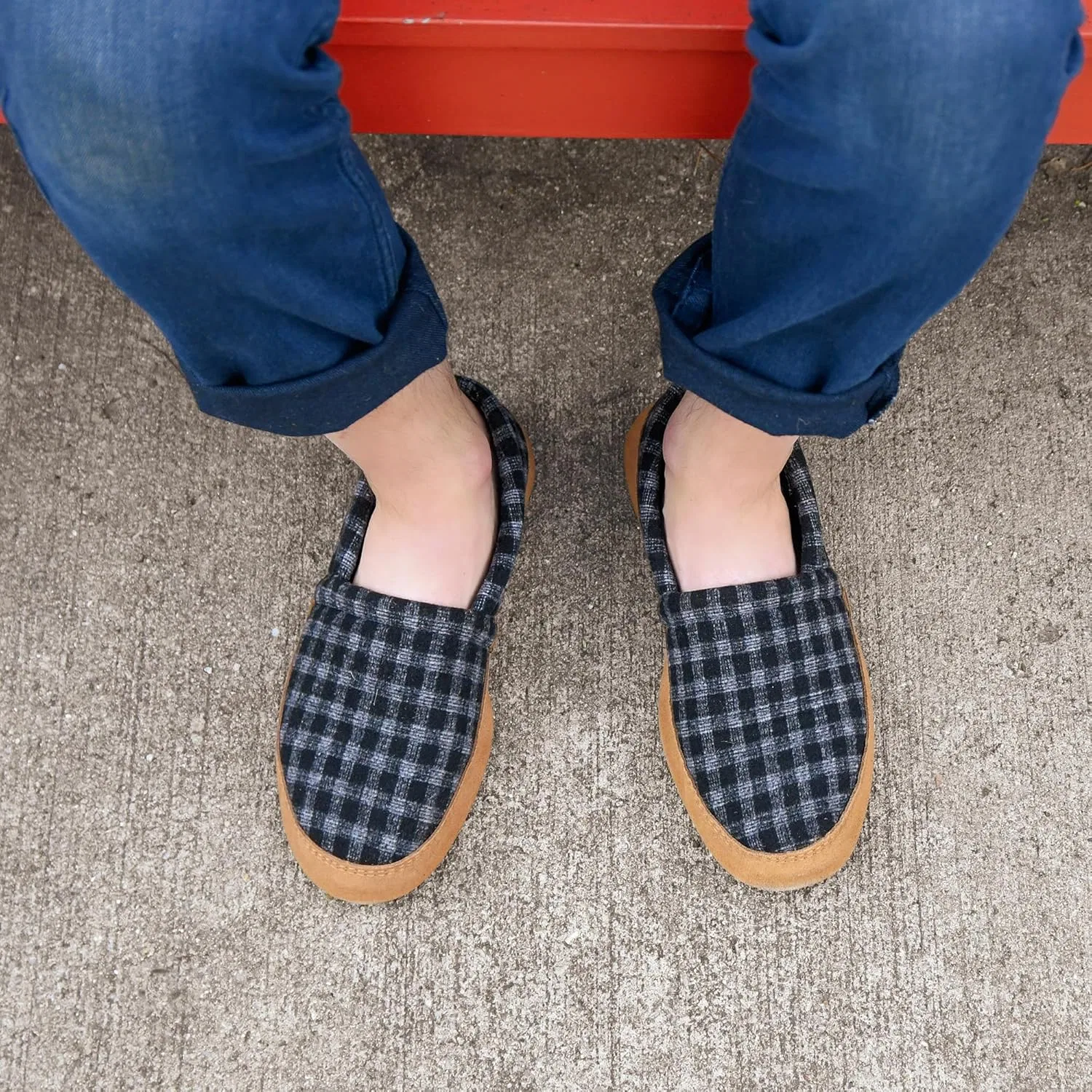 Мужские мокасины Acorn, Black Plaid — фото 2