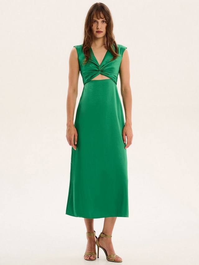 

Атласное платье миди marin twist спереди OMNES, цвет Emerald Green
