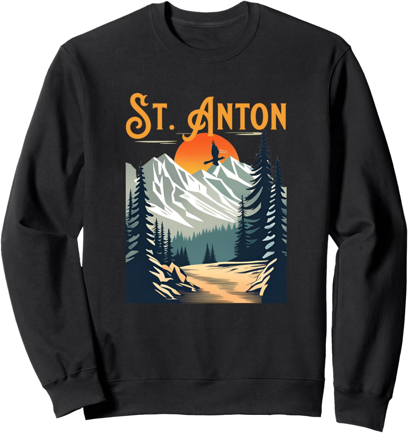 

Винтажная сувенирная походная толстовка из Санкт-Антона St. Anton Austria Hiking Clothes Co., черный