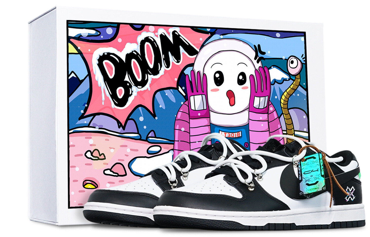 

Кроссовки Nike Dunk Skateboard Shoes Men Low-Top Black White, черный/белый