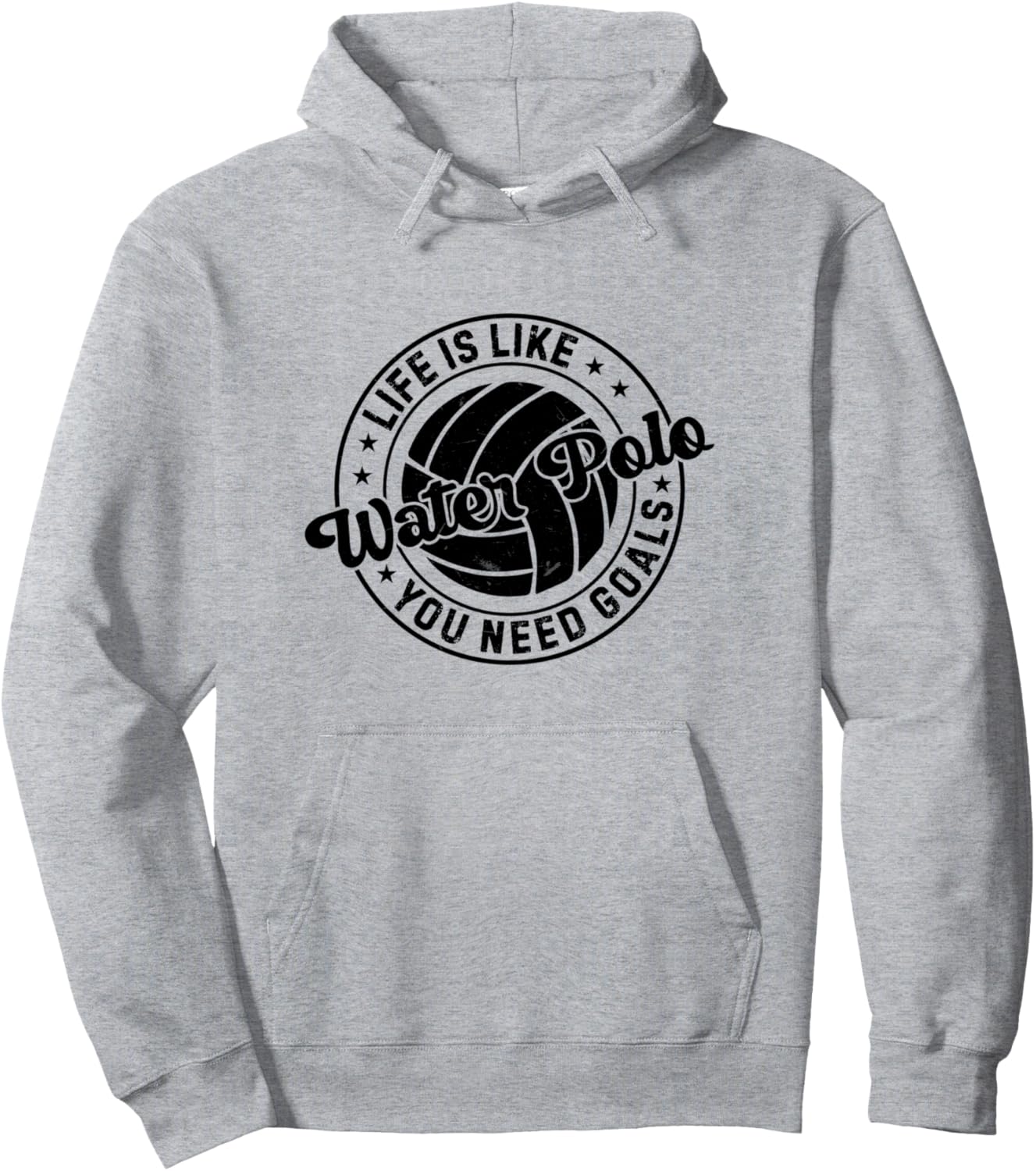 

Жизнь как водное поло: нужны цели. - Забавная толстовка с надписью Водное поло Funny Water-Polo Quotes, серый