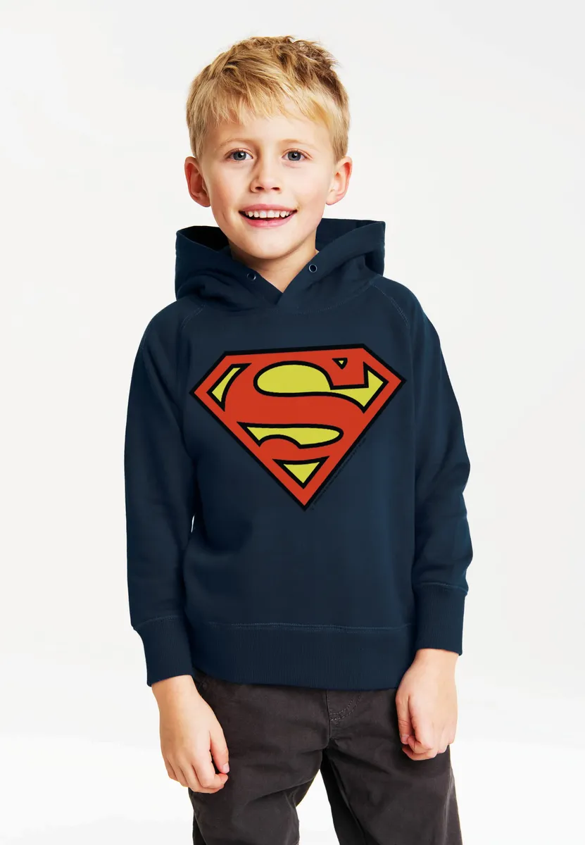 

Толстовка с капюшоном LOGOSHIRT "DC - Superman Logo Clean", с крутым принтом, синий