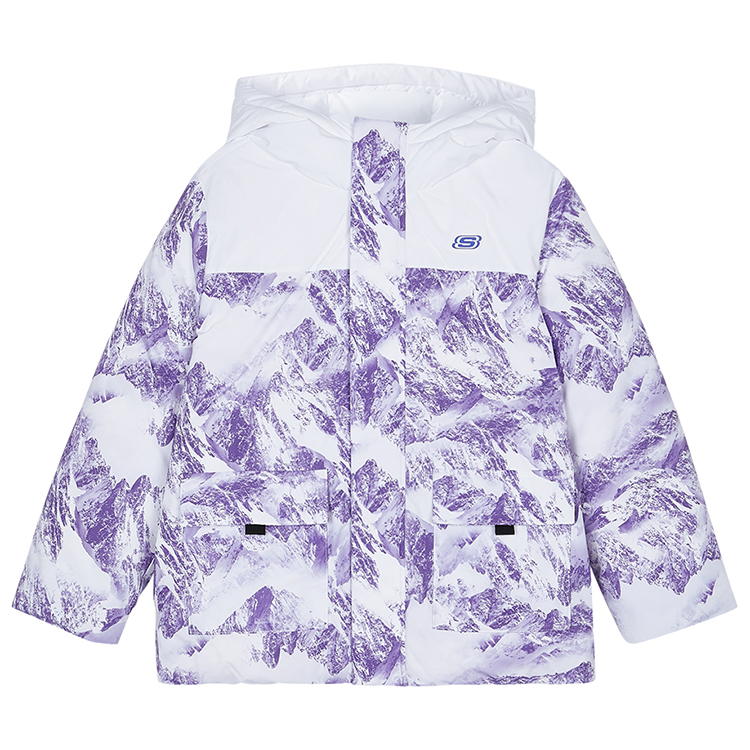 

Пуховик для начальной школы Skechers, Purple Flame Mountains All over Print