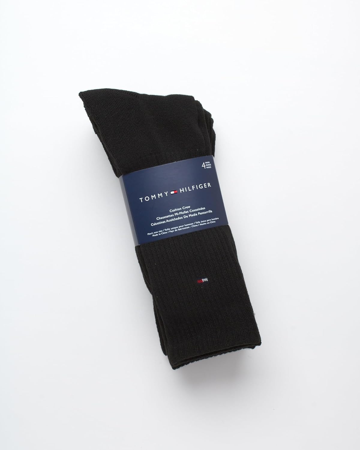 Мужские спортивные носки Tommy Hilfiger с мягкой подошвой (4 шт.), Solid Black — фото 3