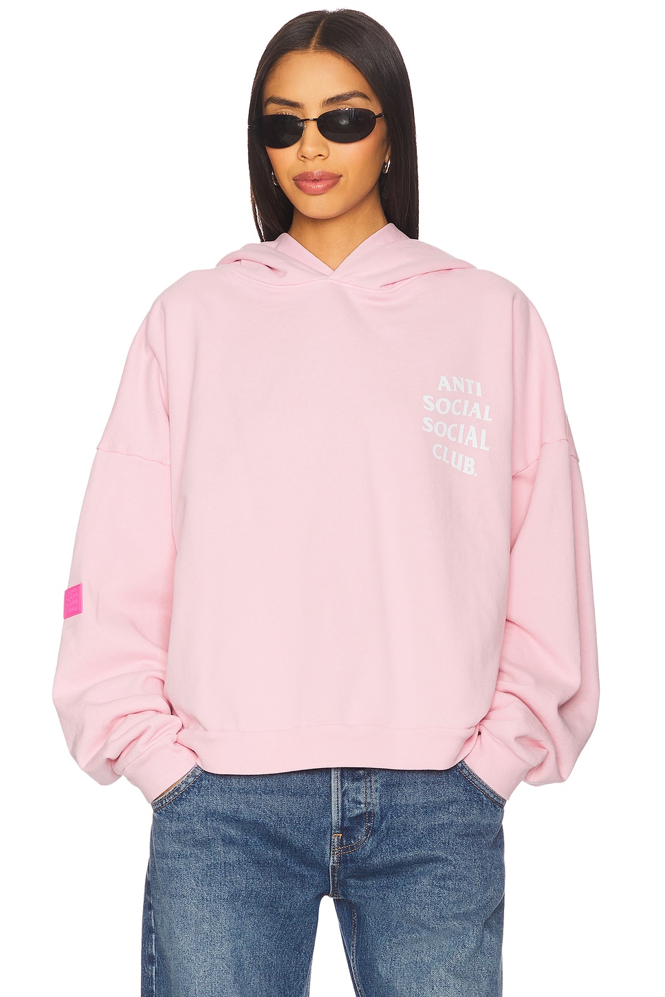 

Уютная большая толстовка Anti Social Social Club, pale pink