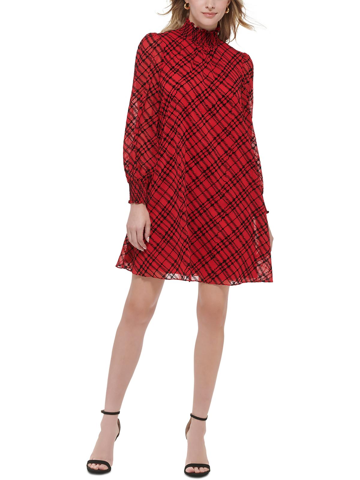 

Женское клетчатое мини-платье-футляр Tommy Hilfiger, цвет chili pepper/black