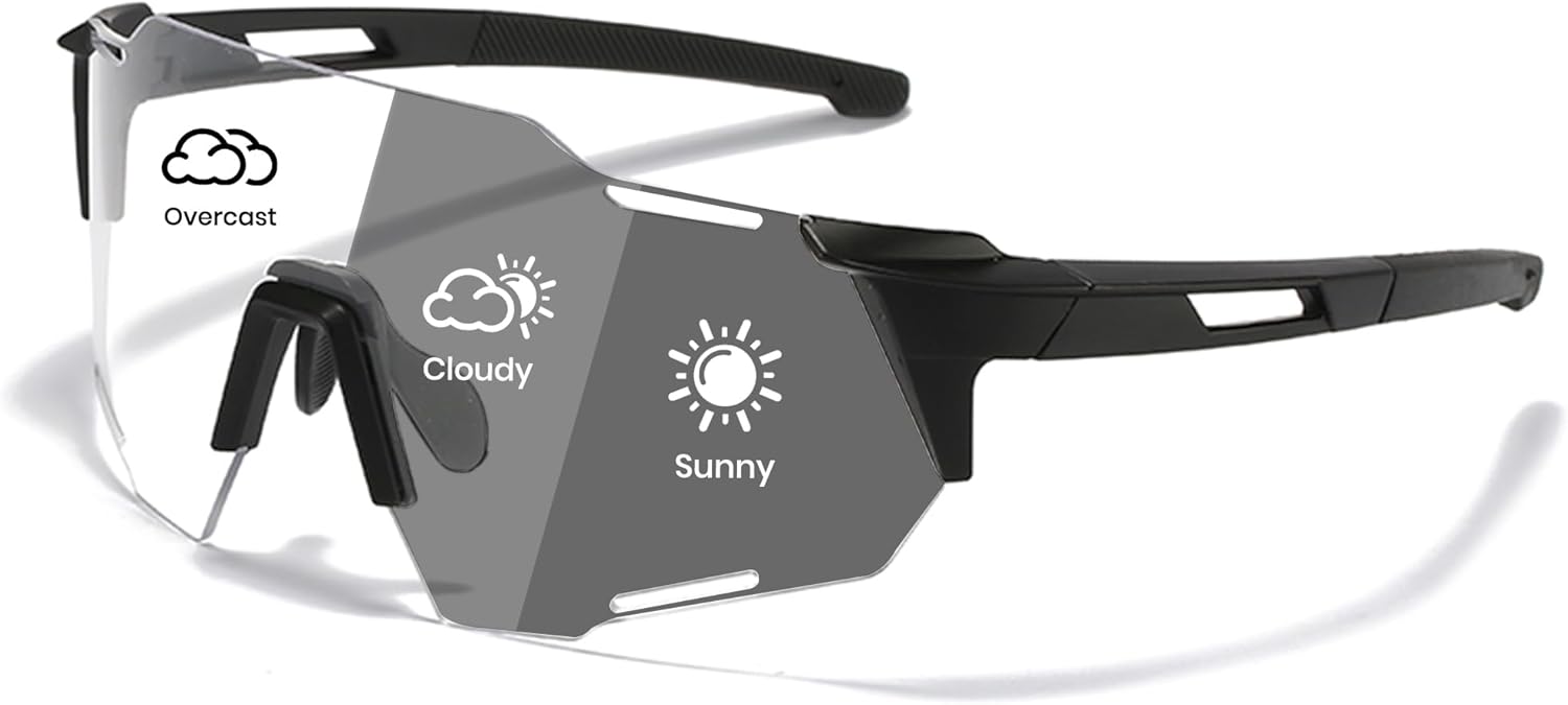 

Фотохромные очки Cyxus для велоспорта и бега для мужчин и женщин, солнцезащитные очки для спорта, MTB, защита UV400, модель 1201, Frame:black+ Lens:photochromic Grey-1201