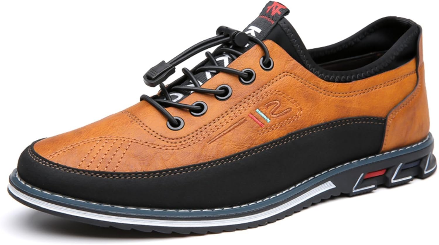 

Мужские повседневные деловые оксфорды на шнуровке, кожаные прогулочные туфли-лоферы с плоской подошвой для офиса, вечеринок и официальных мероприятий Crepuscute, оранжевый