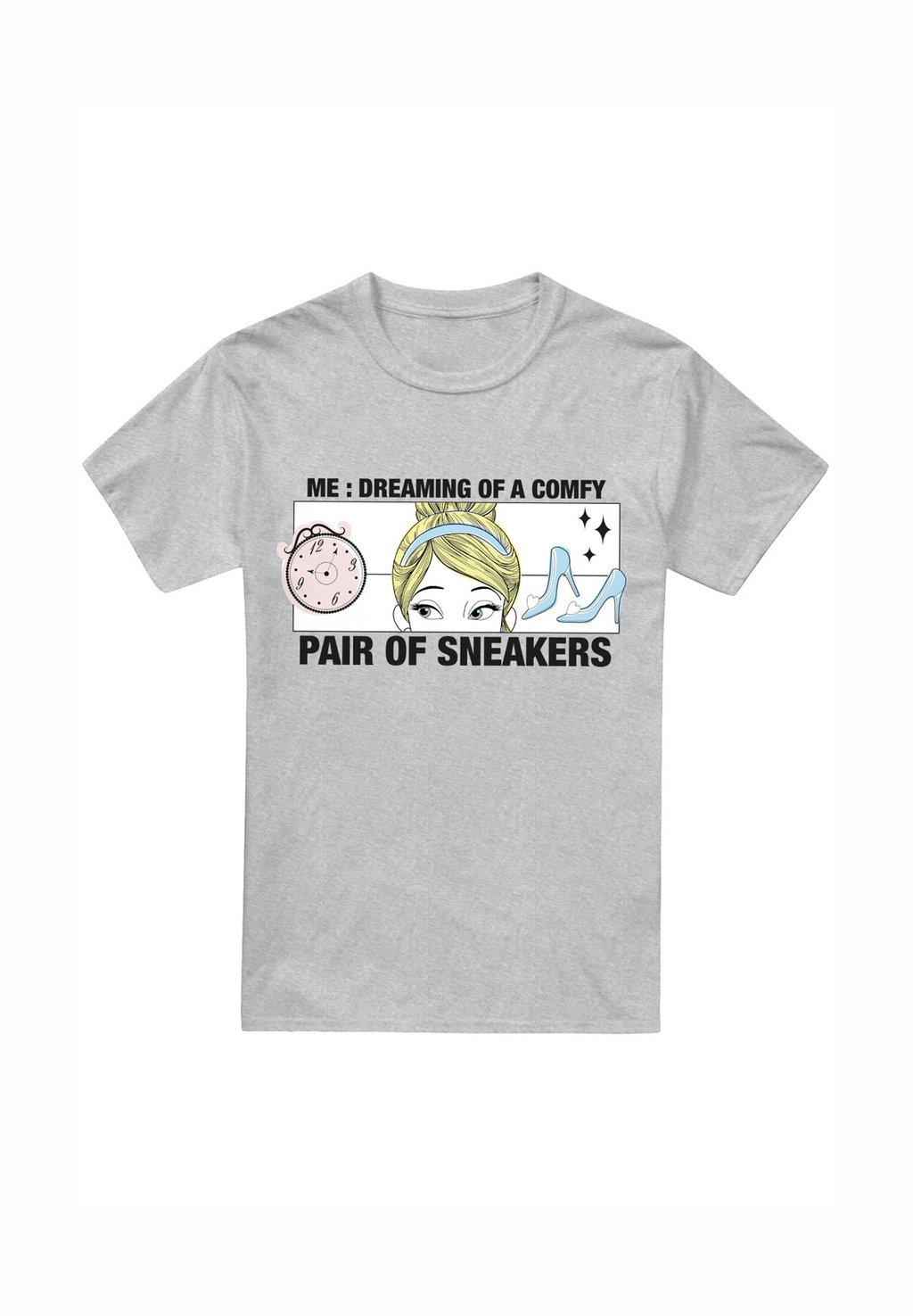 

Футболка с принтом CINDERELLA DREAMING OF COMFY SNEAKERS Disney, серый
