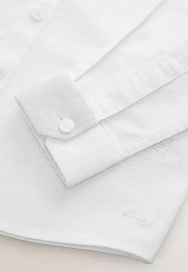 Рубашка Clarks, Long sleeve fit oxford short sleeve shirt, белый — фото 3