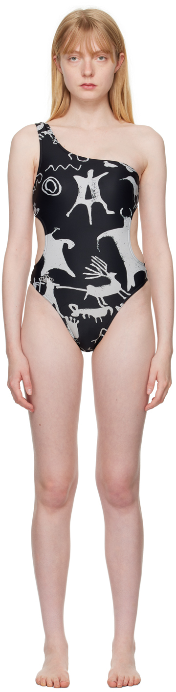 

Слитный купальник с графическим принтом Cave Man Vivienne Westwood