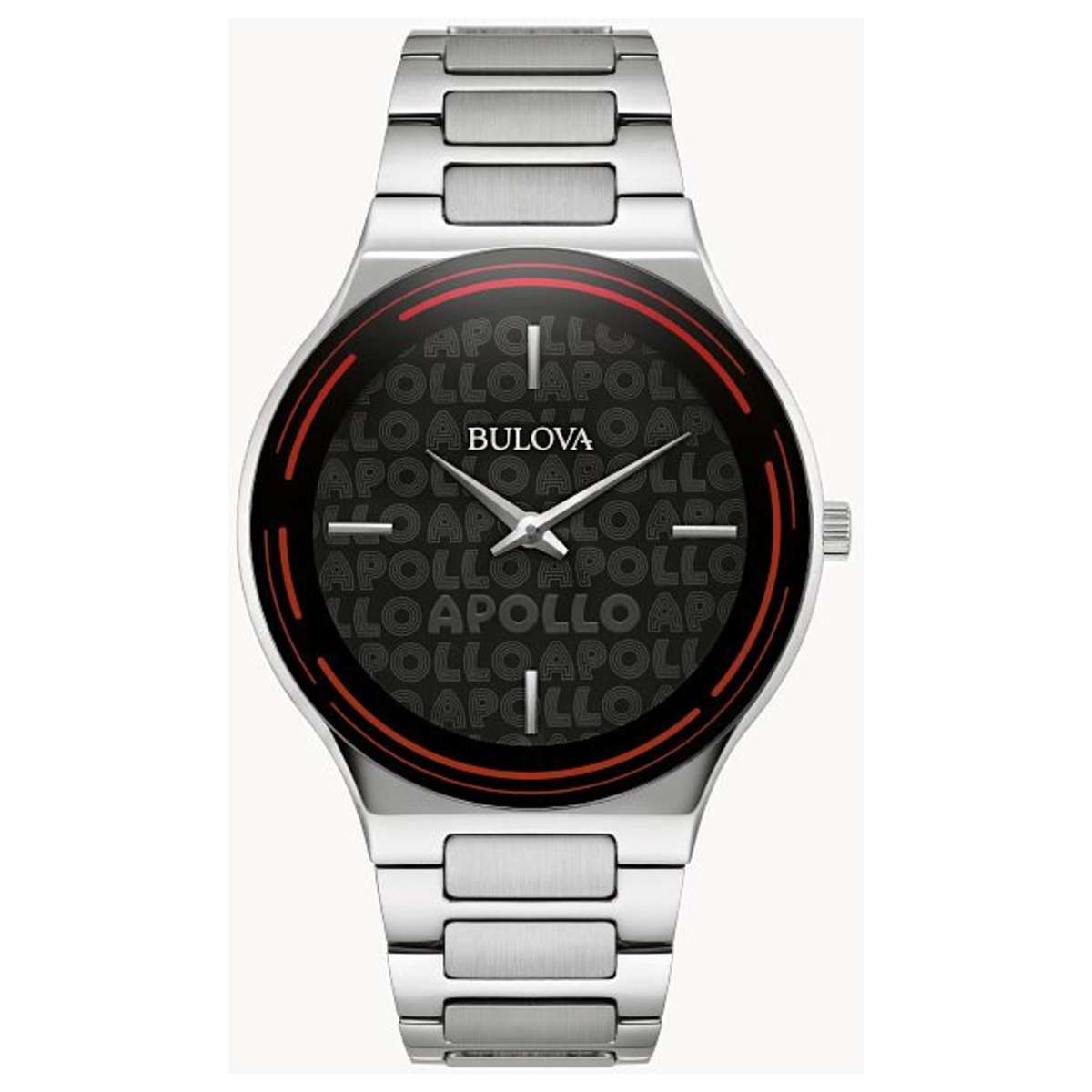 

Мужские кварцевые часы Bulova Apollo 43 мм, серебряный