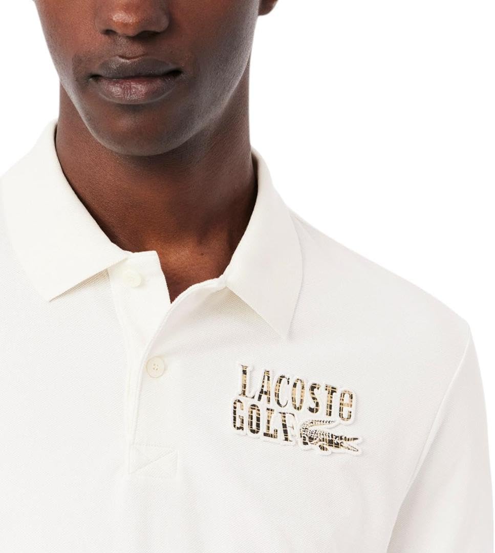 Lacoste мужская спортивная свободная футболка-поло Petit Piqué, Flour — фото 2