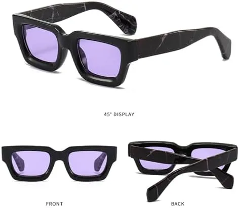 

Ретро-солнцезащитные очки маленького размера для женщин и мужчин, винтажные, в массивной толстой оправе, защита от УФ-излучения UV400 MTZJH, Beige Yellow