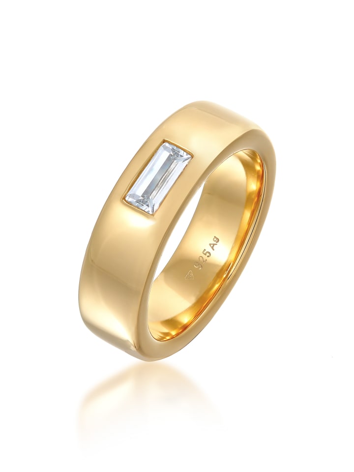 

Elli Кольцо из серебра 925 пробы, овальное, в золотой оправе