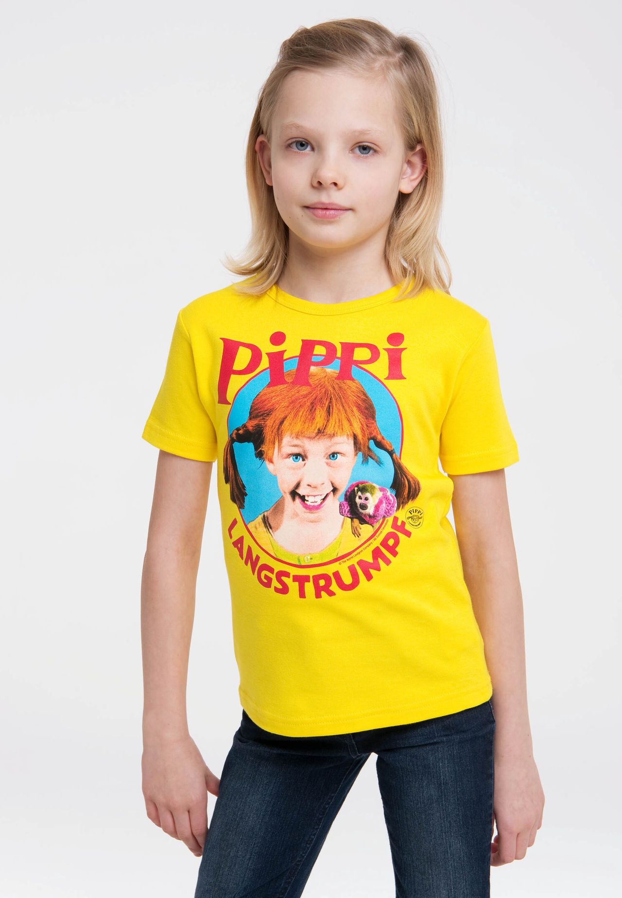 Футболка Детская Пеппи Длинныйчулок - Портрет LOGOSHIRT, цвет Fresh Yellow — фото 3