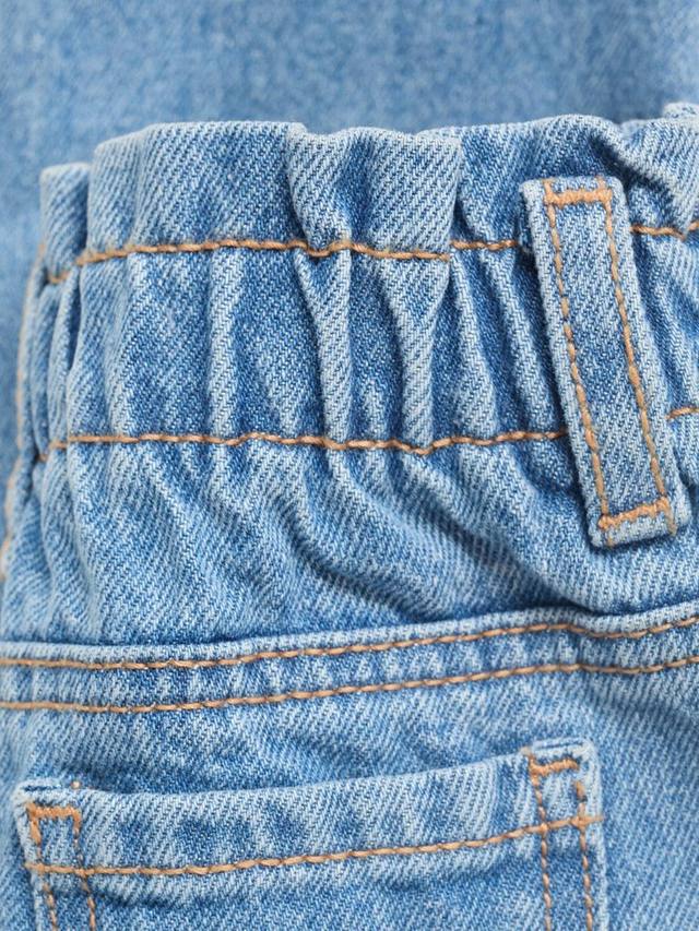 Детские джинсы из хлопка с резинкой и поясом бумажный пакет Mango, Medium Blue — фото 3
