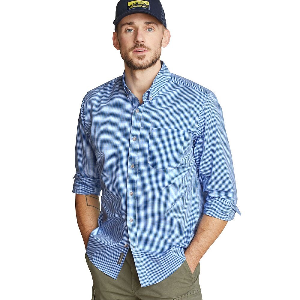 

Гибкая рубашка с длинными рукавами Big & Tall Eddie Bauer Voyager, цвет Cobalt