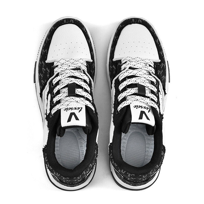 Кроссовки V-TOXSEIE Skateboarding Shoes Unisex Mid-top White, черный — фото 3