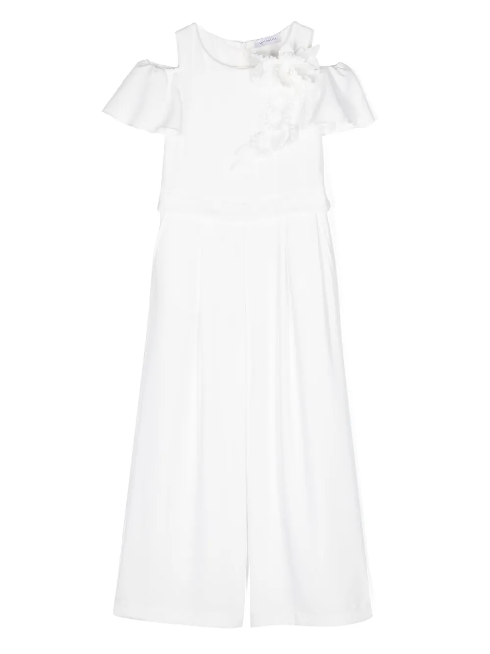 

Комбинезон с цветочной аппликацией Monnalisa, белый