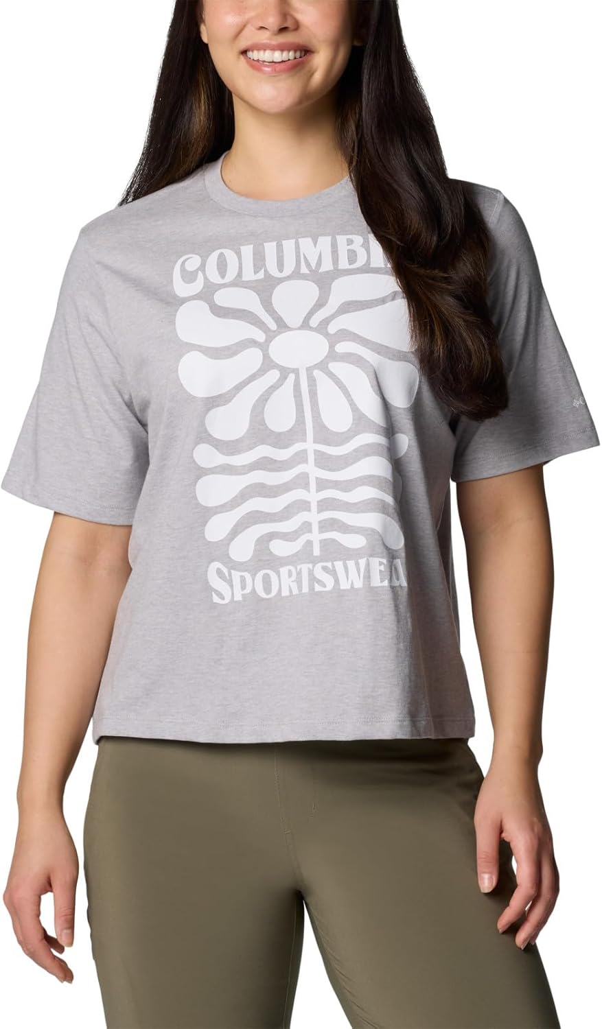 

Женская футболка Columbia North Cascades Relaxed, Columbia Grey Heather/Floral Groove, Серый, Женская футболка Columbia North Cascades Relaxed, Columbia Grey Heather/Floral Groove