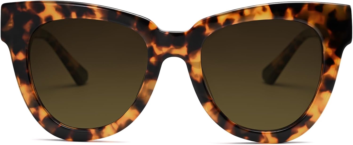 

Солнцезащитные очки Dollger Retro Cat Eye для женщин и мужчин, винтажные, квадратные, в черепаховой оправе, модные солнцезащитные очки «кошачий глаз», Acetate Frame Tortoise - Polarized Brown Lens