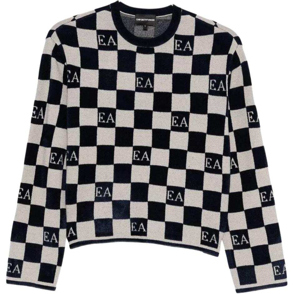 Свитер в клетку Emporio Armani, черный белый