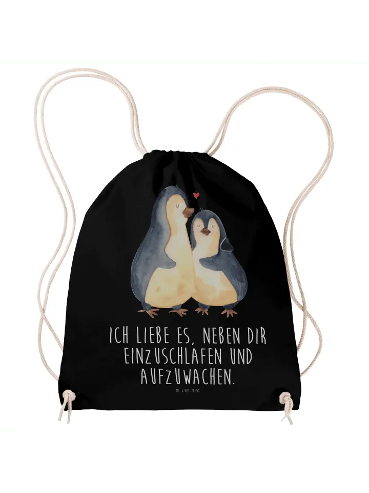 

Спортивная сумка Mr & Mrs Panda Sportbeutel Pinguine Einschlafen, черный