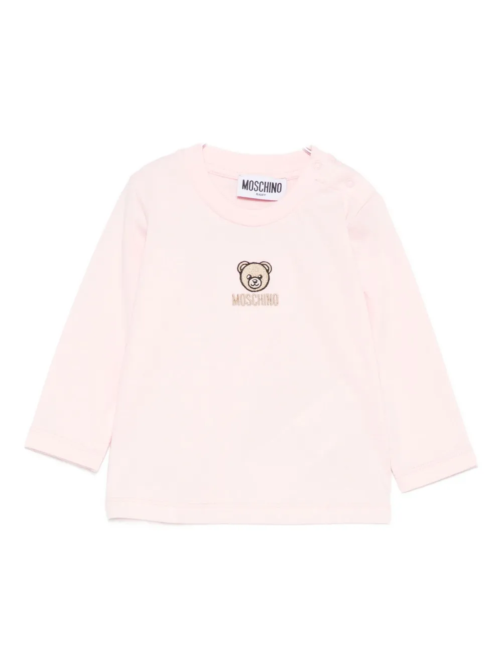 

Толстовка с длинными рукавами и вышивкой Тедди Moschino Kids, розовый