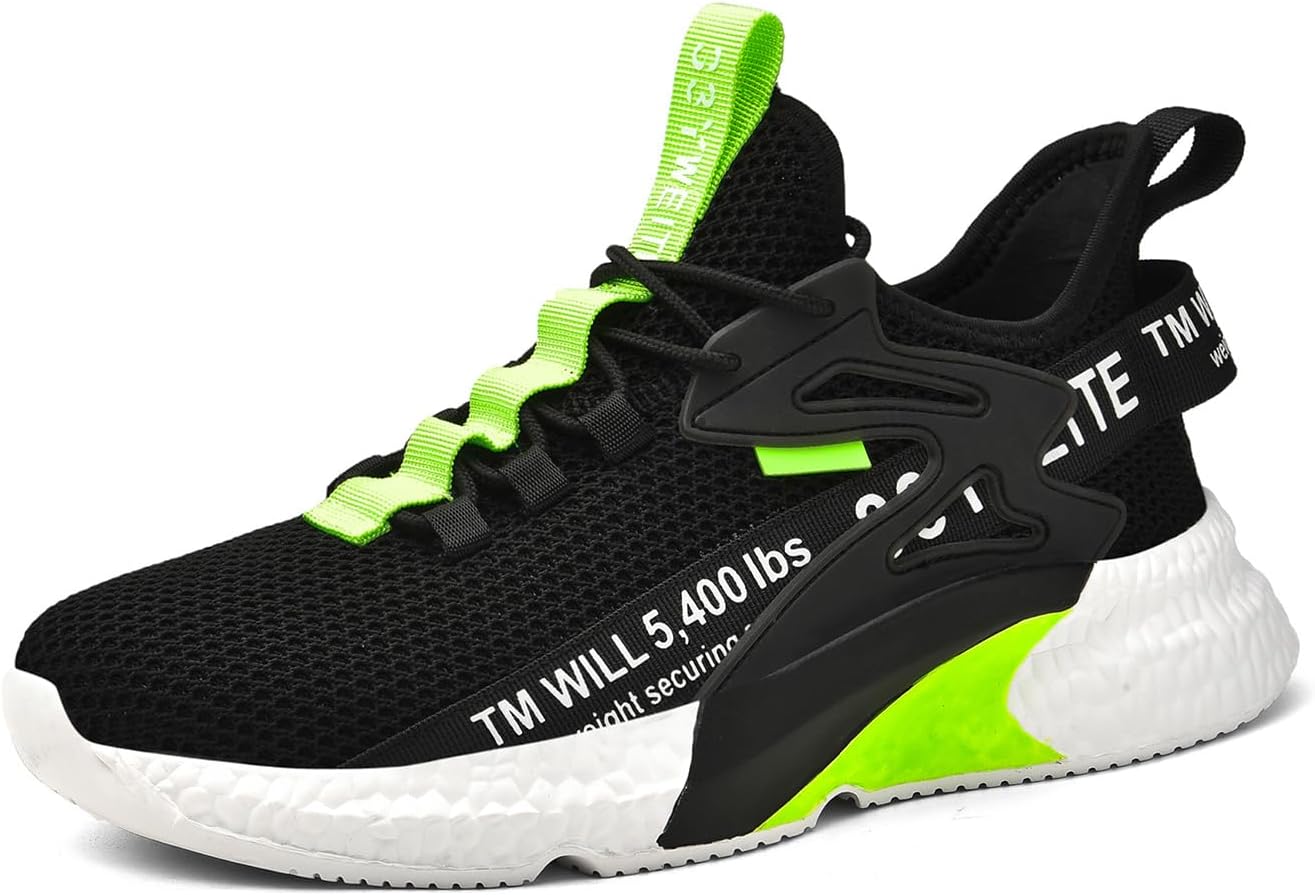 

Мужские легкие повседневные модные кроссовки для бега, летние дышащие сетчатые обувь для мужчин Generic, черный/зеленый